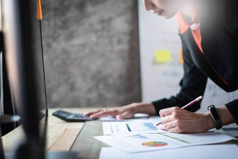 businesswoman working at desk