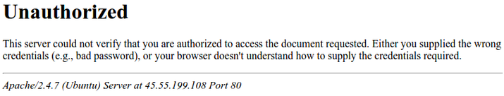 Apache2 unauthorized error